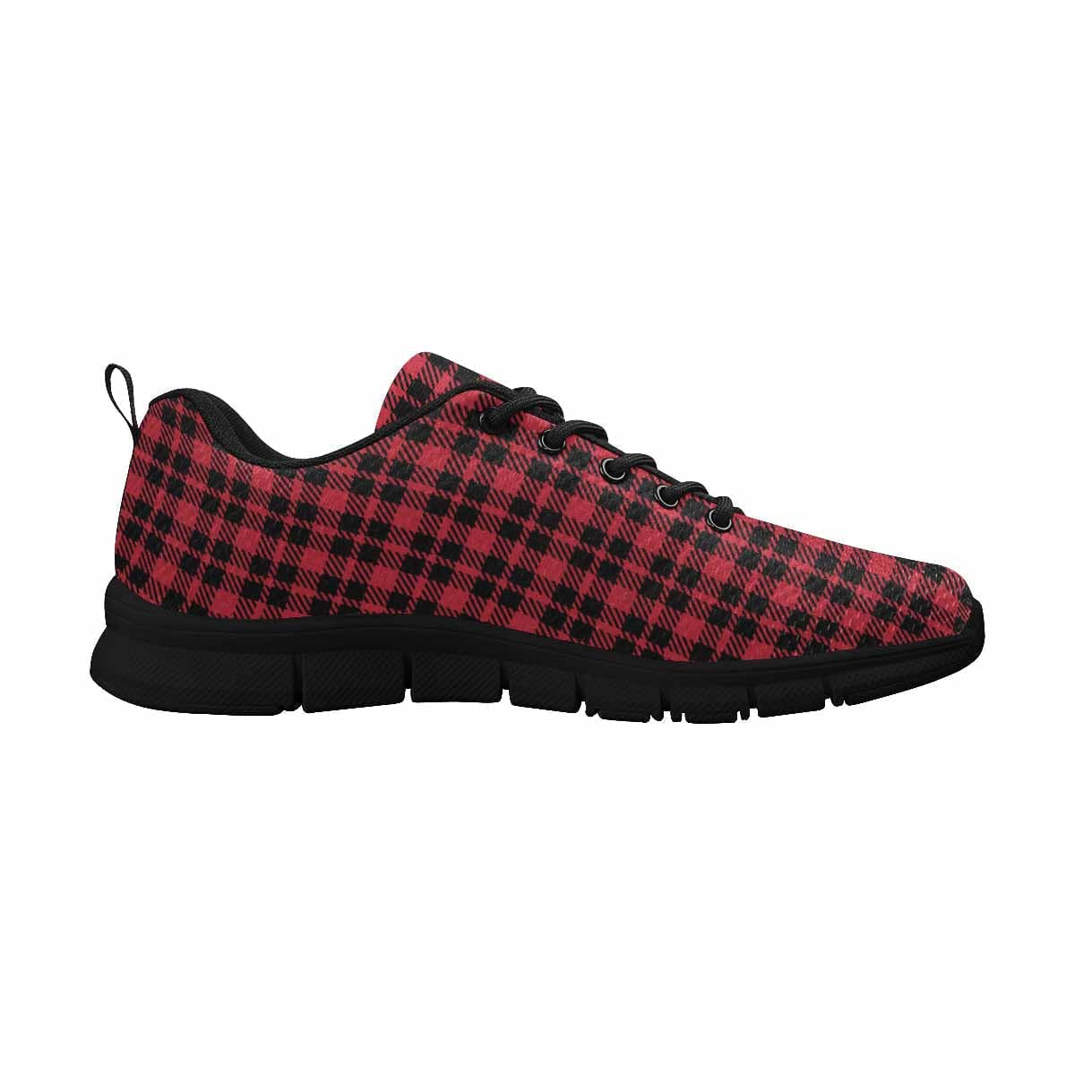 Sneakers For Men, Buffalo Plaid Red And Black - Running Shoes Dg844 ...